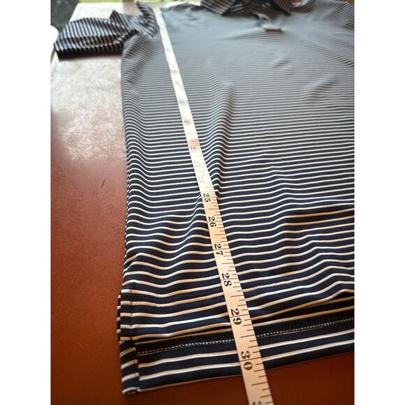 Straight Down Del Mar Stripe Performance Polo Shirt Blue Moisture Wicking L ⛳ - Picture 7 of 9